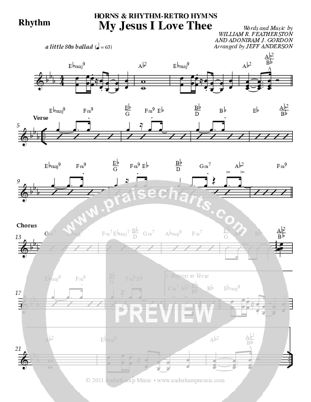 My Jesus I Love Thee Rhythm Chart (Jeff Anderson)