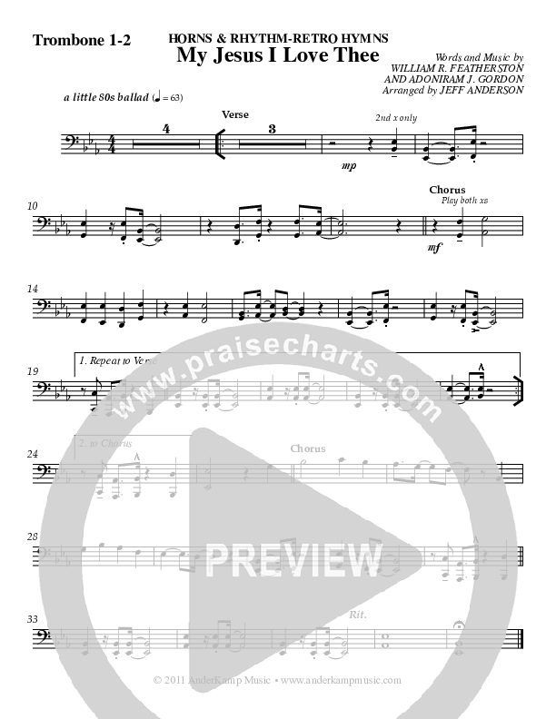 My Jesus I Love Thee Trombone 1/2 (Jeff Anderson)