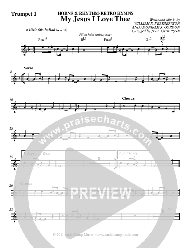 My Jesus I Love Thee Trumpet 1 (Jeff Anderson)