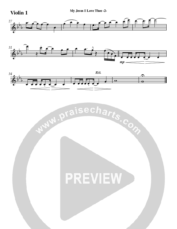 My Jesus I Love Thee Violin 1 (Jeff Anderson)