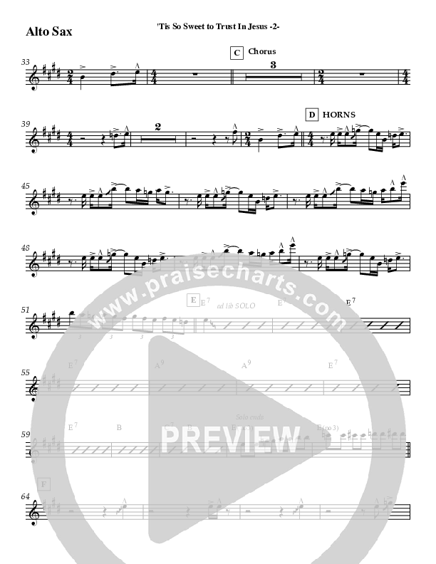 Tis So Sweet Alto Sax (Jeff Anderson)