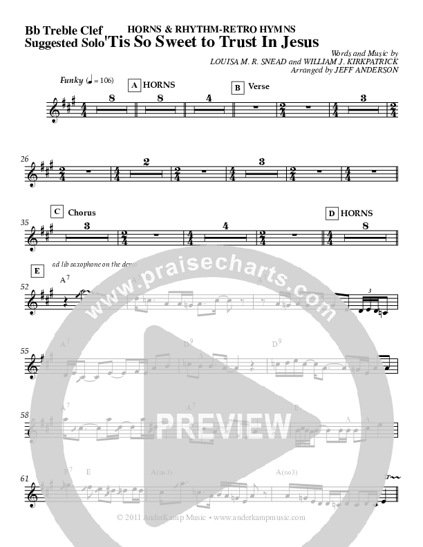 Tis So Sweet Bb Instruments (Jeff Anderson)