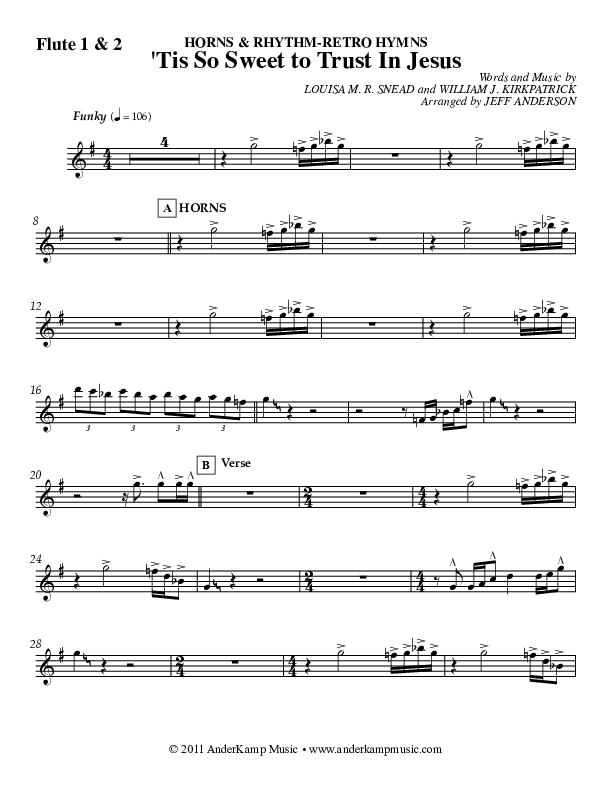 Tis So Sweet Flute 1/2 (Jeff Anderson)