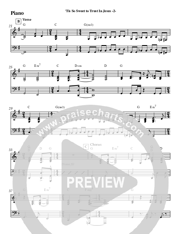 Tis So Sweet Piano Sheet (Jeff Anderson)