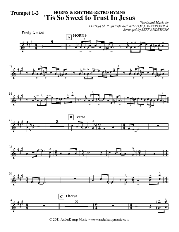Tis So Sweet Trumpet 1,2 (Jeff Anderson)
