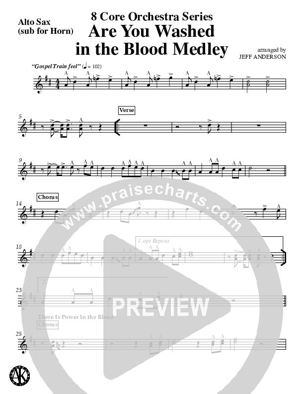 Are You Washed In The Blood Medley (Instrumental) Alto Sax (Jeff Anderson)