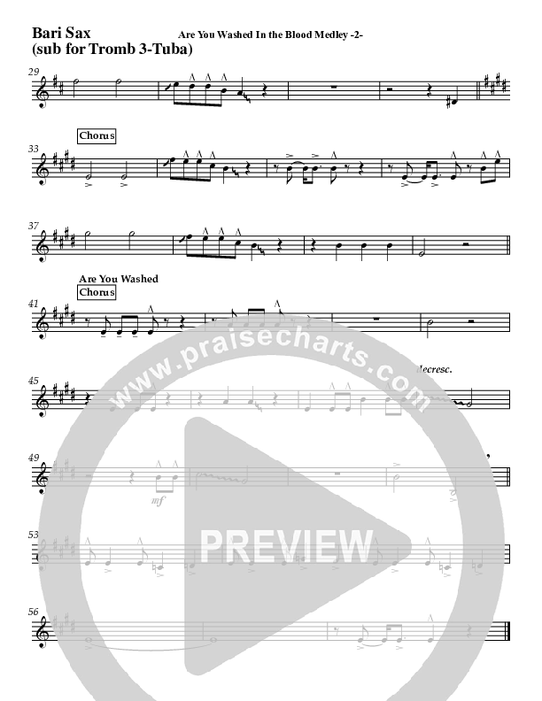 Are You Washed In The Blood Medley (Instrumental) Bari Sax (Jeff Anderson)