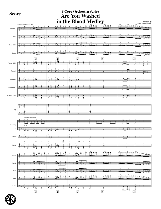 Are You Washed In The Blood Medley (Instrumental) Conductor's Score (Jeff Anderson)