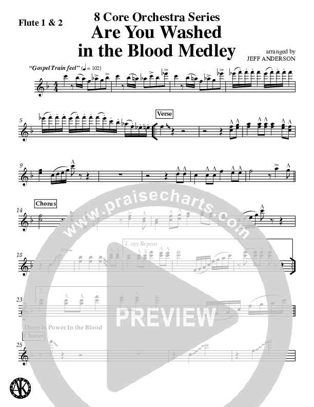 Are You Washed In The Blood Medley (Instrumental) Flute 1/2 (Jeff Anderson)