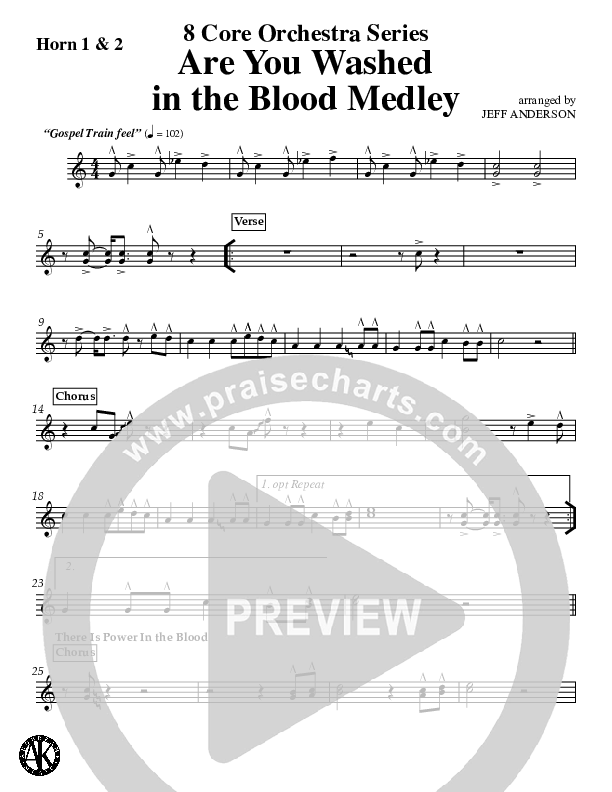 Are You Washed In The Blood Medley (Instrumental) French Horn 1/2 (Jeff Anderson)