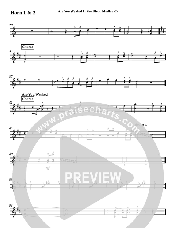 Are You Washed In The Blood Medley (Instrumental) French Horn 1/2 (Jeff Anderson)
