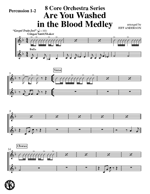Are You Washed In The Blood Medley (Instrumental) Percussion 1/2 (Jeff Anderson)