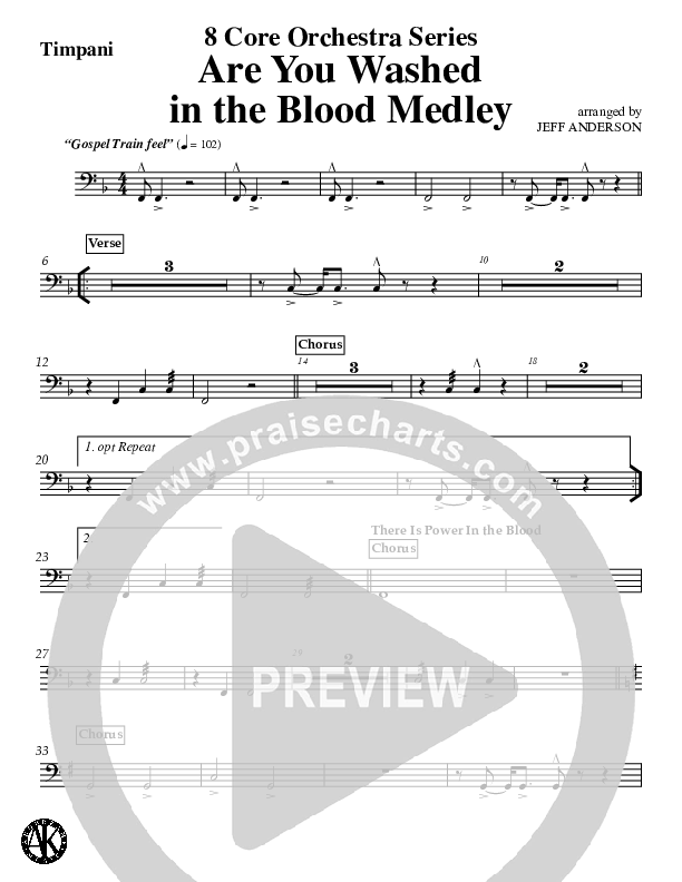 Are You Washed In The Blood Medley (Instrumental) Timpani (Jeff Anderson)