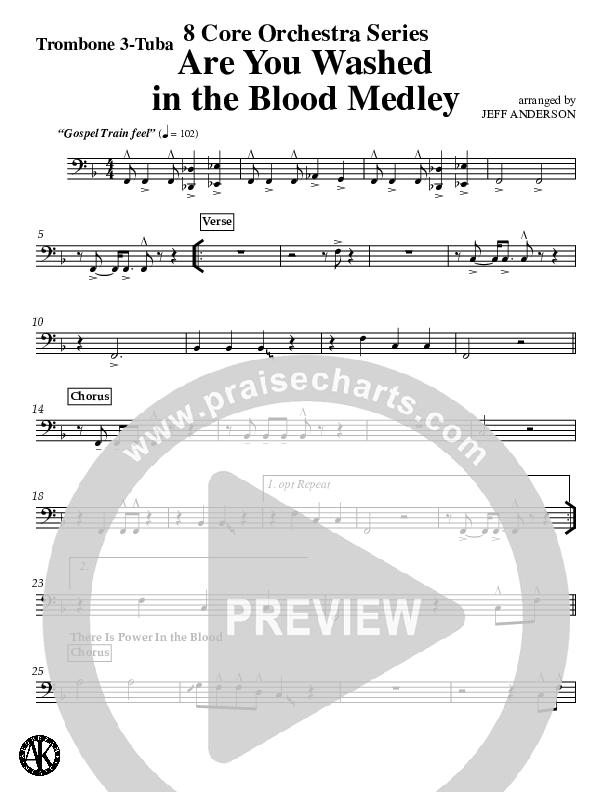 Are You Washed In The Blood Medley (Instrumental) Trombone 3/Tuba (Jeff Anderson)