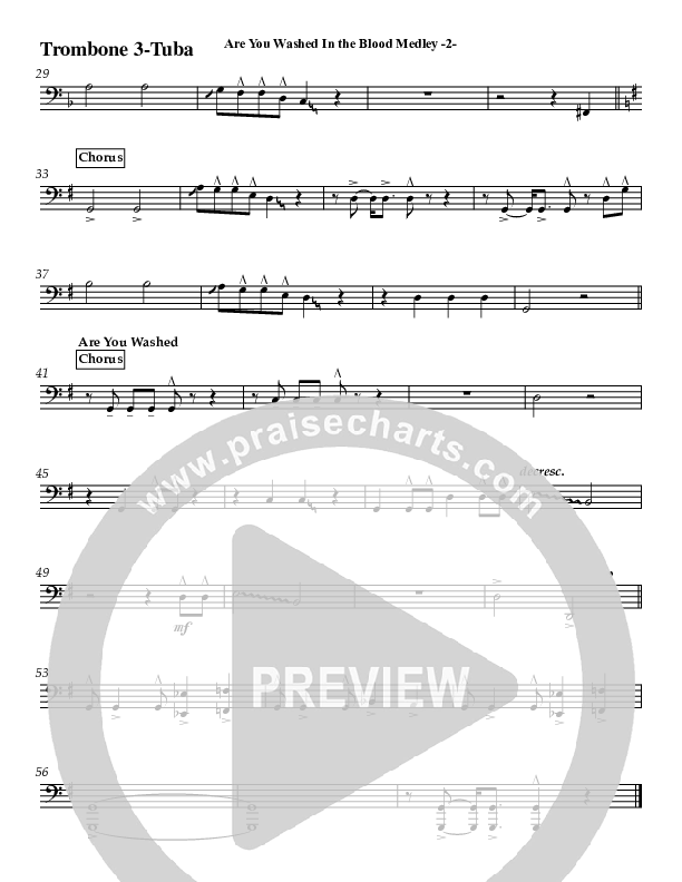 Are You Washed In The Blood Medley (Instrumental) Trombone 3/Tuba (Jeff Anderson)