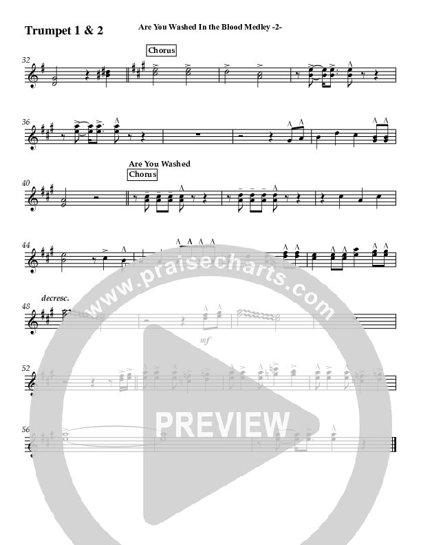 Are You Washed In The Blood Medley (Instrumental) Trumpet 1,2 (Jeff Anderson)
