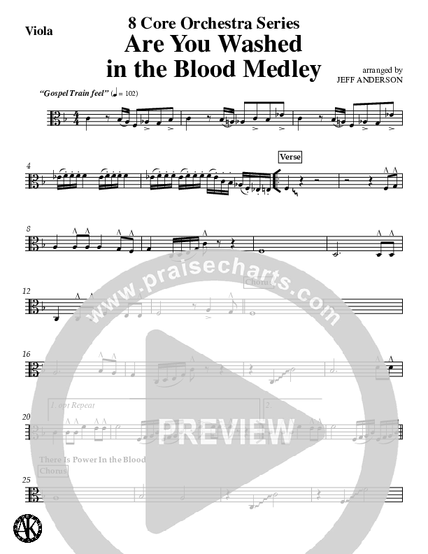 Are You Washed In The Blood Medley (Instrumental) Viola (Jeff Anderson)