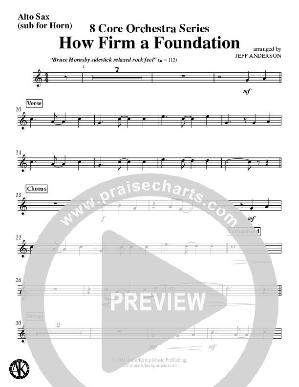 How Firm A Foundation (Instrumental) Alto Sax (Jeff Anderson)