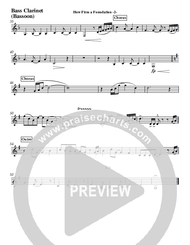 How Firm A Foundation (Instrumental) Bass Clarinet (Jeff Anderson)