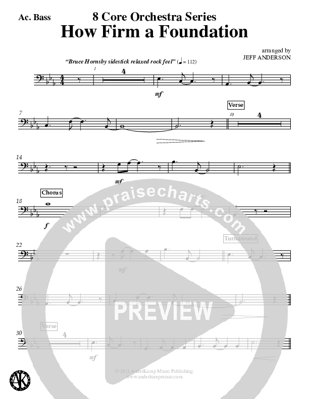 How Firm A Foundation (Instrumental) Bass Guitar (Jeff Anderson)
