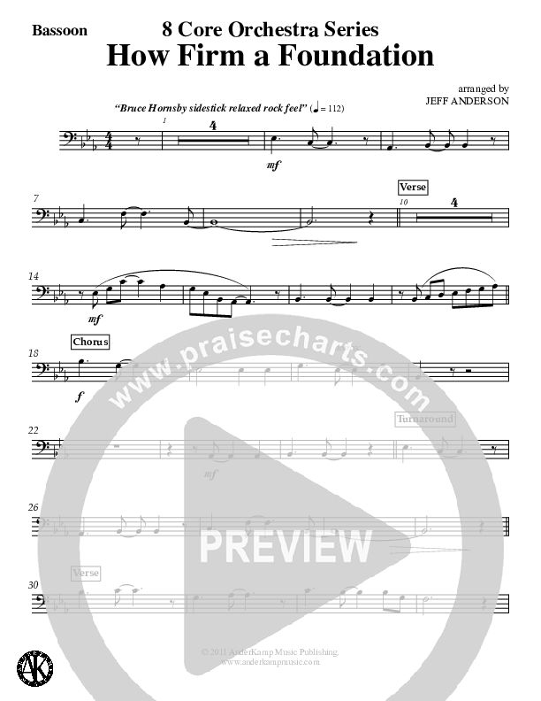 How Firm A Foundation (Instrumental) Bassoon (Jeff Anderson)