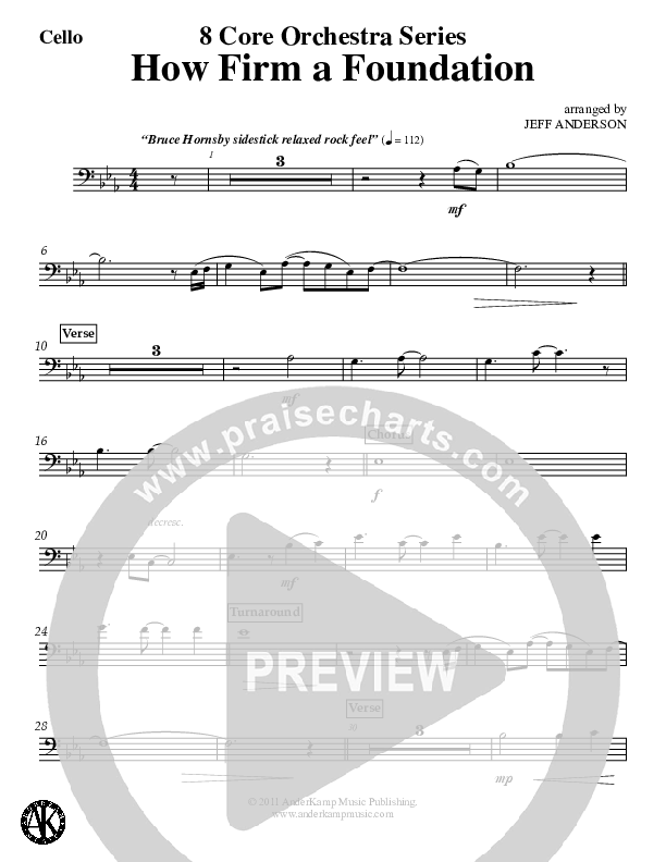 How Firm A Foundation (Instrumental) Cello (Jeff Anderson)