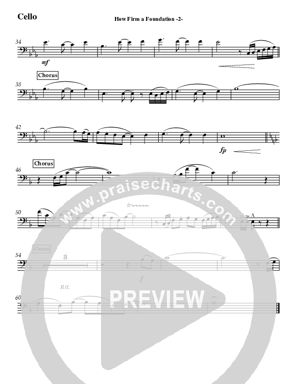 How Firm A Foundation (Instrumental) Cello (Jeff Anderson)