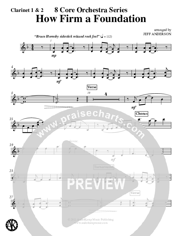 How Firm A Foundation (Instrumental) Clarinet 1/2 (Jeff Anderson)
