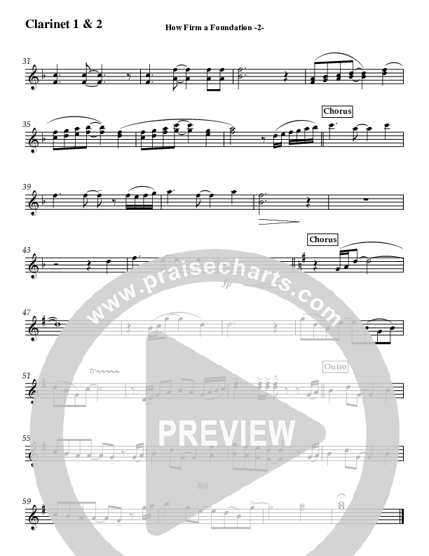How Firm A Foundation (Instrumental) Clarinet 1/2 (Jeff Anderson)