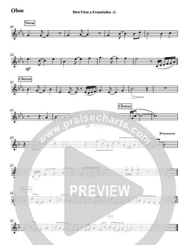 How Firm A Foundation (Instrumental) Oboe (Jeff Anderson)