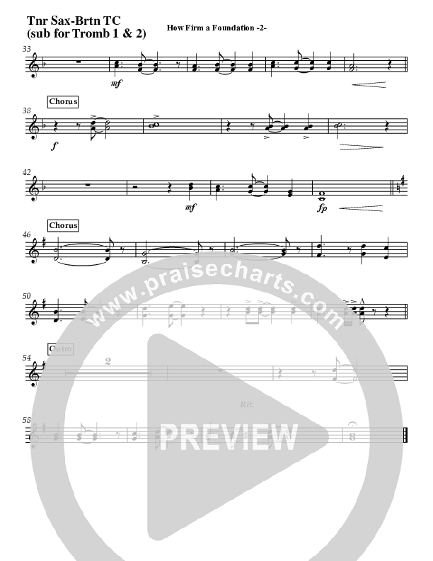 How Firm A Foundation (Instrumental) Tenor Sax/Baritone T.C. (Jeff Anderson)