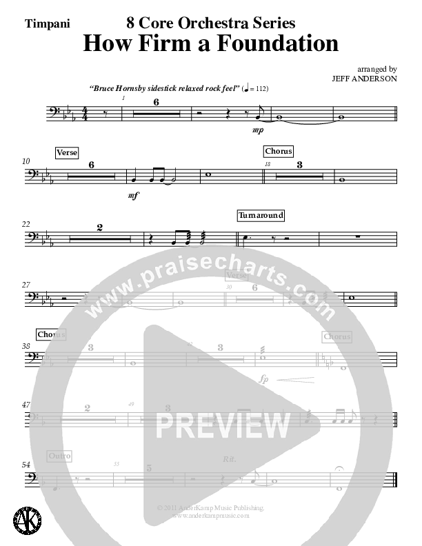 How Firm A Foundation (Instrumental) Timpani (Jeff Anderson)
