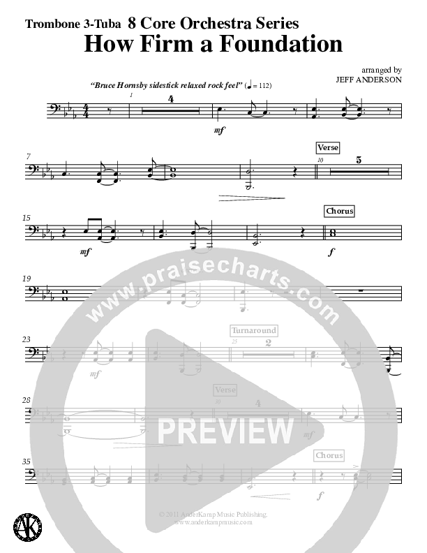 How Firm A Foundation (Instrumental) Trombone 3/Tuba (Jeff Anderson)