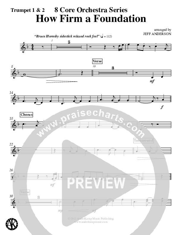 How Firm A Foundation (Instrumental) Trumpet 1,2 (Jeff Anderson)