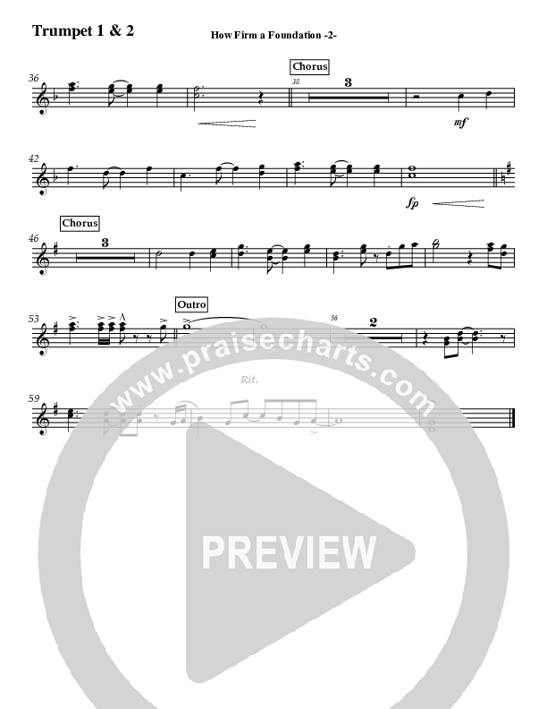 How Firm A Foundation (Instrumental) Trumpet 1,2 (Jeff Anderson)