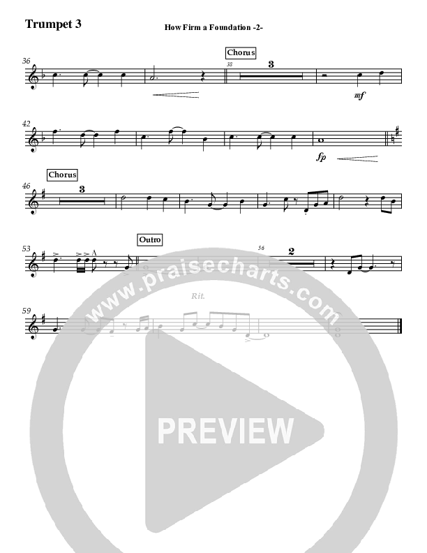 How Firm A Foundation (Instrumental) Trumpet 3 (Jeff Anderson)