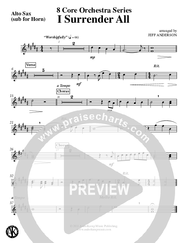 I Surrender All (Instrumental) Alto Sax (Jeff Anderson)
