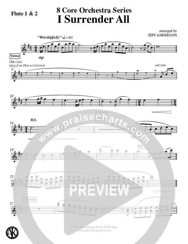 I Surrender All (Instrumental) Flute 1/2 (Jeff Anderson)