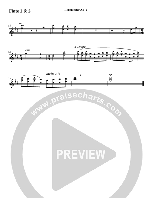 I Surrender All (Instrumental) Flute 1/2 (Jeff Anderson)