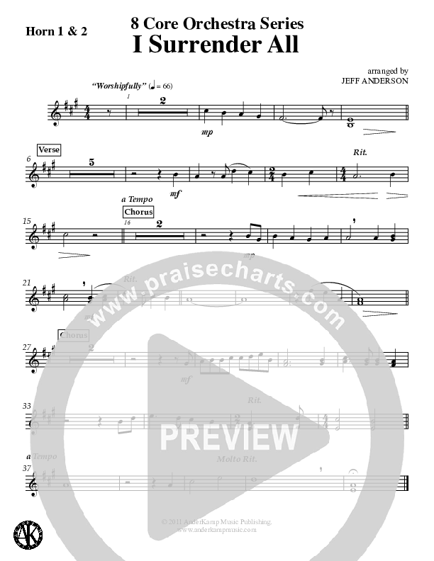 I Surrender All (Instrumental) French Horn 1/2 (Jeff Anderson)
