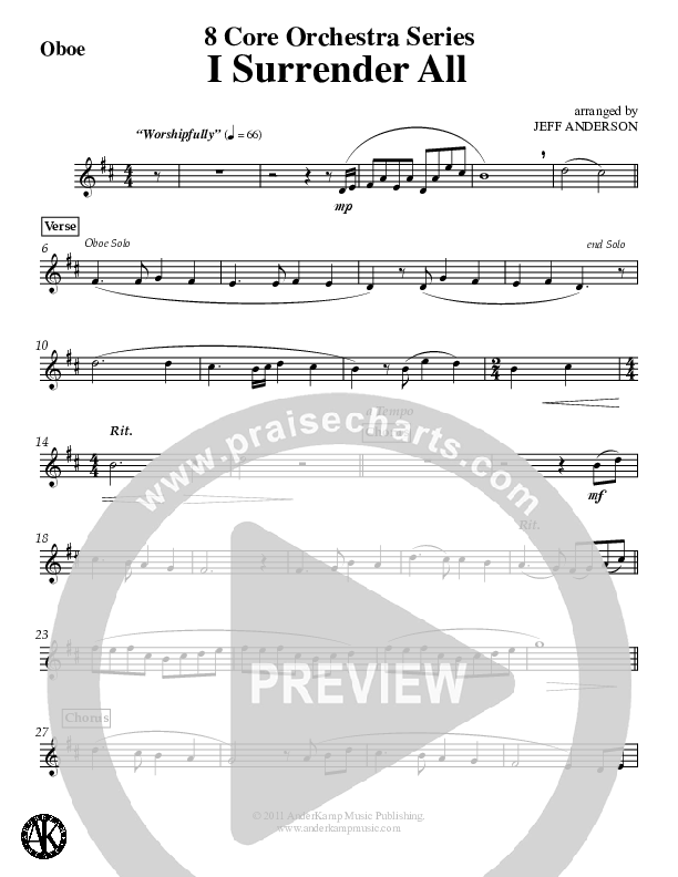 I Surrender All (Instrumental) Oboe (Jeff Anderson)