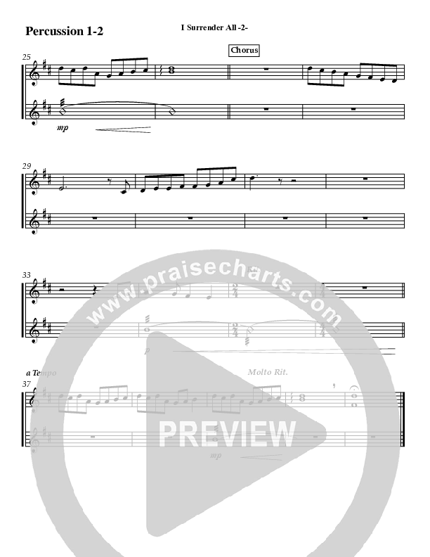 I Surrender All (Instrumental) Percussion 1/2 (Jeff Anderson)