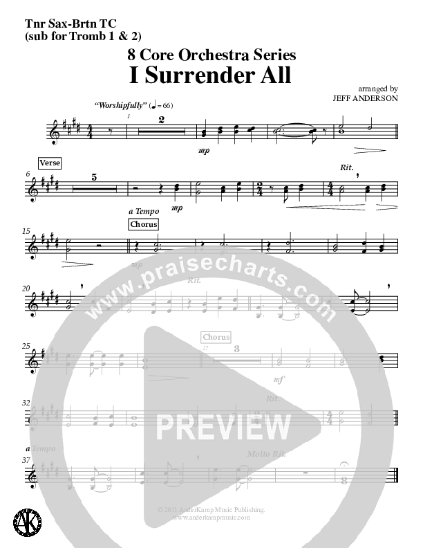 I Surrender All (Instrumental) Trombone 1/2 (Jeff Anderson)