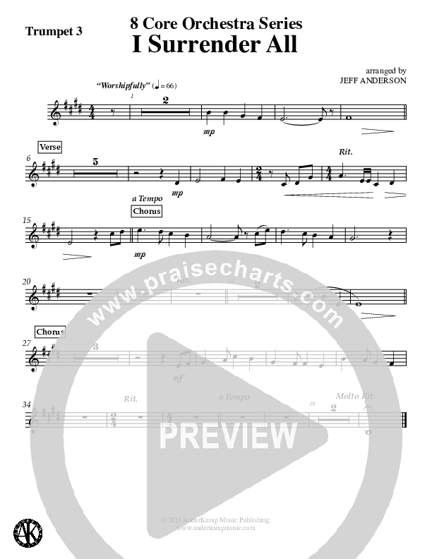 I Surrender All (Instrumental) Trumpet 3 (Jeff Anderson)
