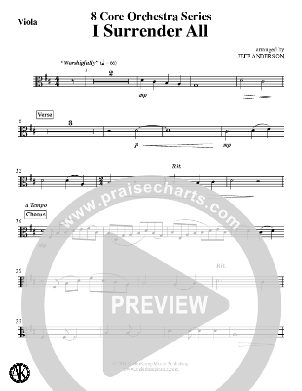 I Surrender All (Instrumental) Viola (Jeff Anderson)