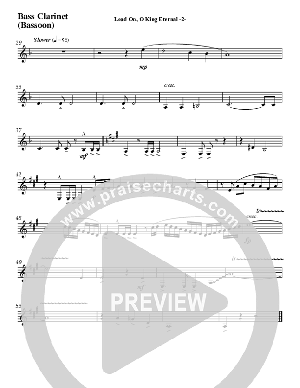 Lead On O King Eternal (Instrumental) Bass Clarinet (Jeff Anderson)