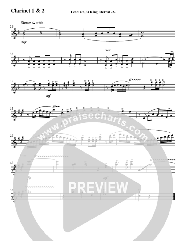 Lead On O King Eternal (Instrumental) Clarinet 1/2 (Jeff Anderson)
