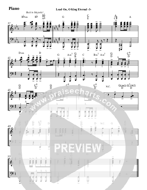 Lead On O King Eternal (Instrumental) Piano Sheet (Jeff Anderson)