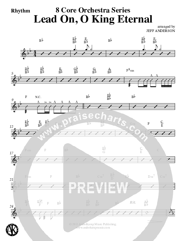 Lead On O King Eternal (Instrumental) Rhythm Chart (Jeff Anderson)