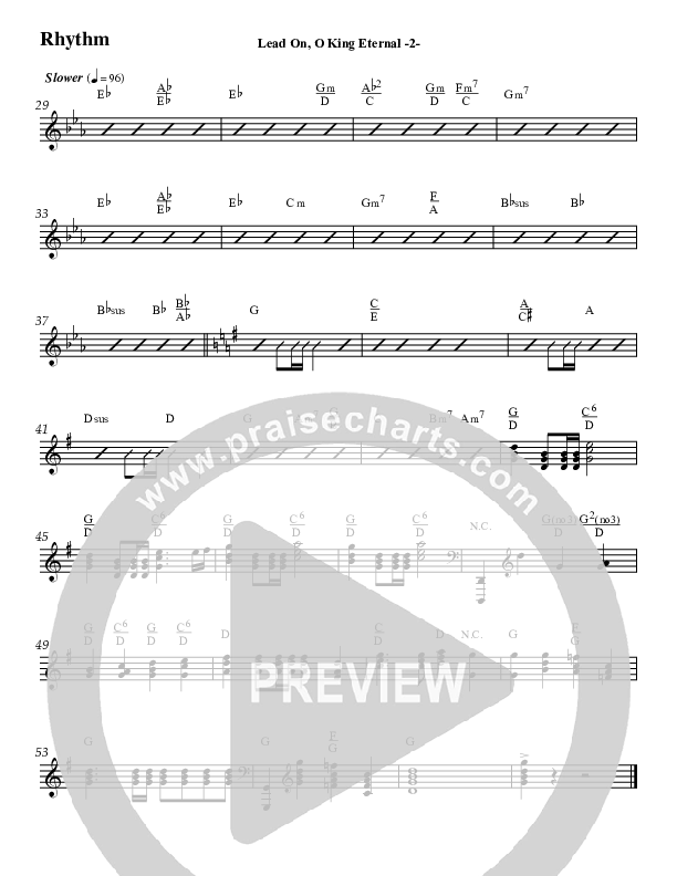 Lead On O King Eternal (Instrumental) Rhythm Chart (Jeff Anderson)